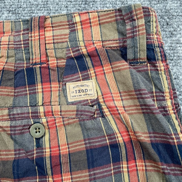 Izod Shorts Mens 40 Plaid Lightweight Golf Flat Front Preppy‎ 10" Inseam Cotton - Picture 6 of 9